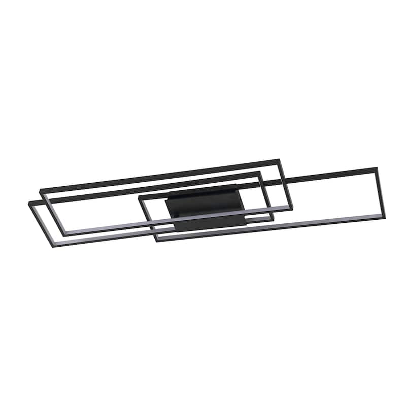 Fuochi 39" Contemporary Minimalist Metal Adjustable Dimmable Geometric Integrated LED Flush Mount, by JONATHAN Y