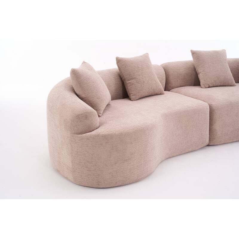 110" Foam Classic 4-Seater Sofa with 4 Pillows for Apartment