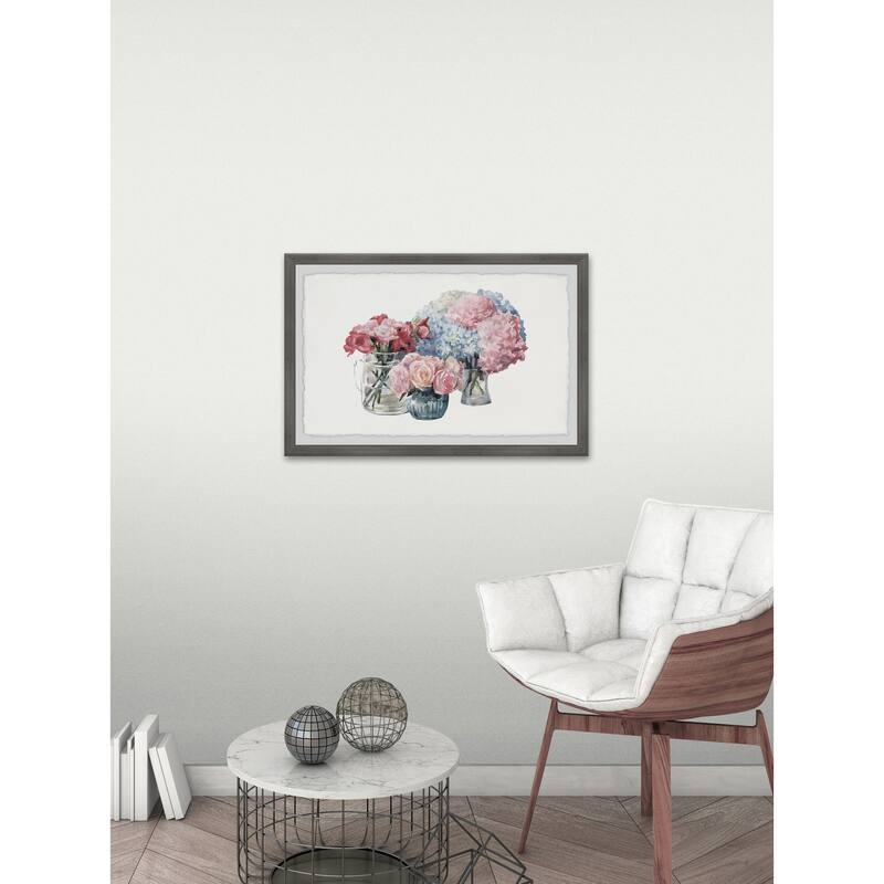 Flower Bouquets Framed Wall Art, Floral Delight - A Blooming Accent for Your Living Space