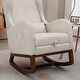 preview thumbnail 4 of 59, High back Upholstered Accent Rocking Chair Nursery Chair With Retractable Footrest