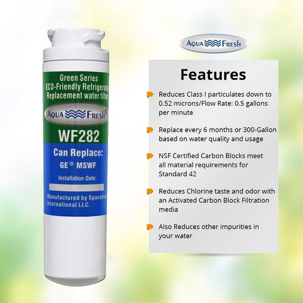 Shop Aqua Fresh Wf282 Water Filter Compatible With Ge Mswf Refrigerator Water Filter Single Pack White Overstock 15359459