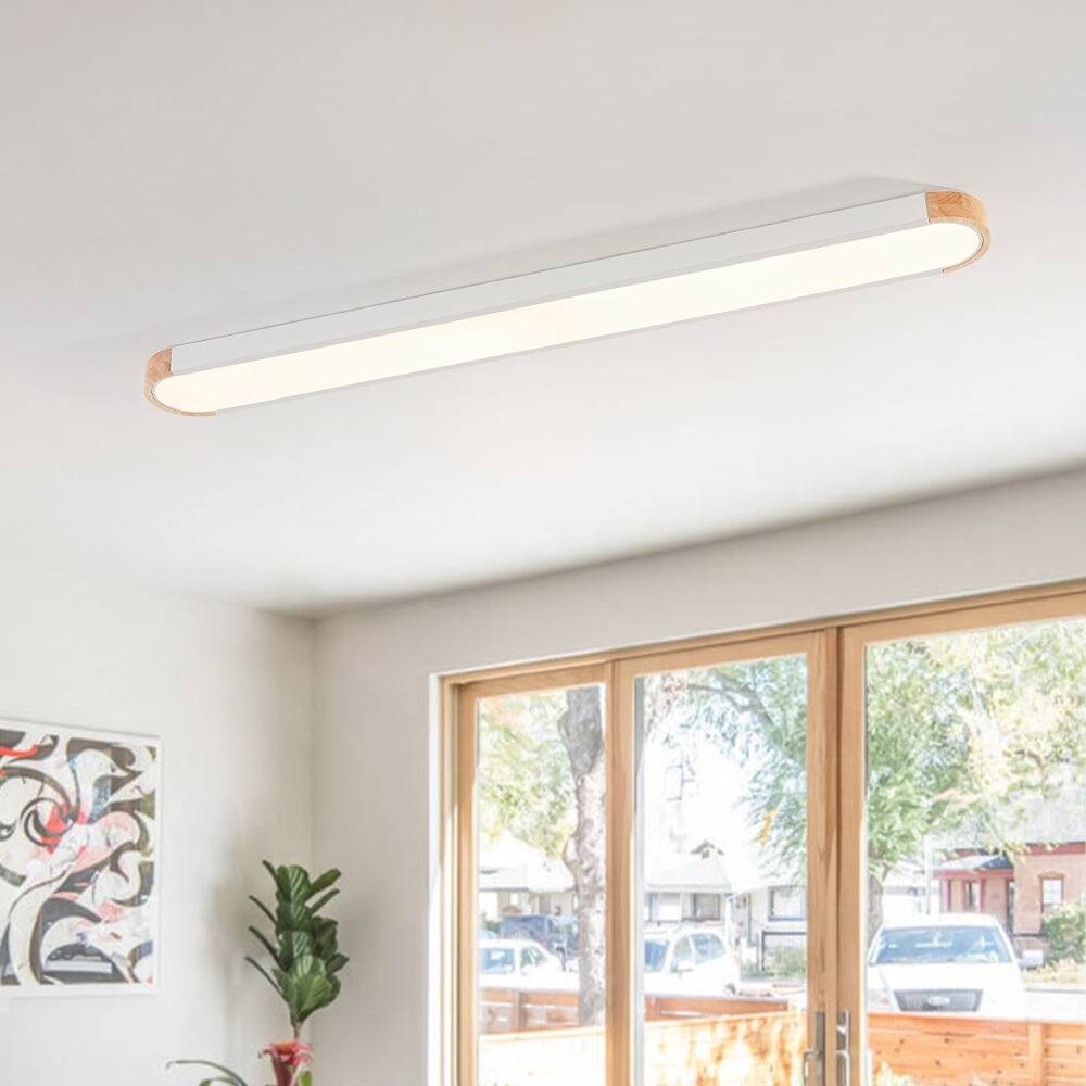 Farmhouse Long Oval Dimmable LED Flush Mount Ceiling Light 48in