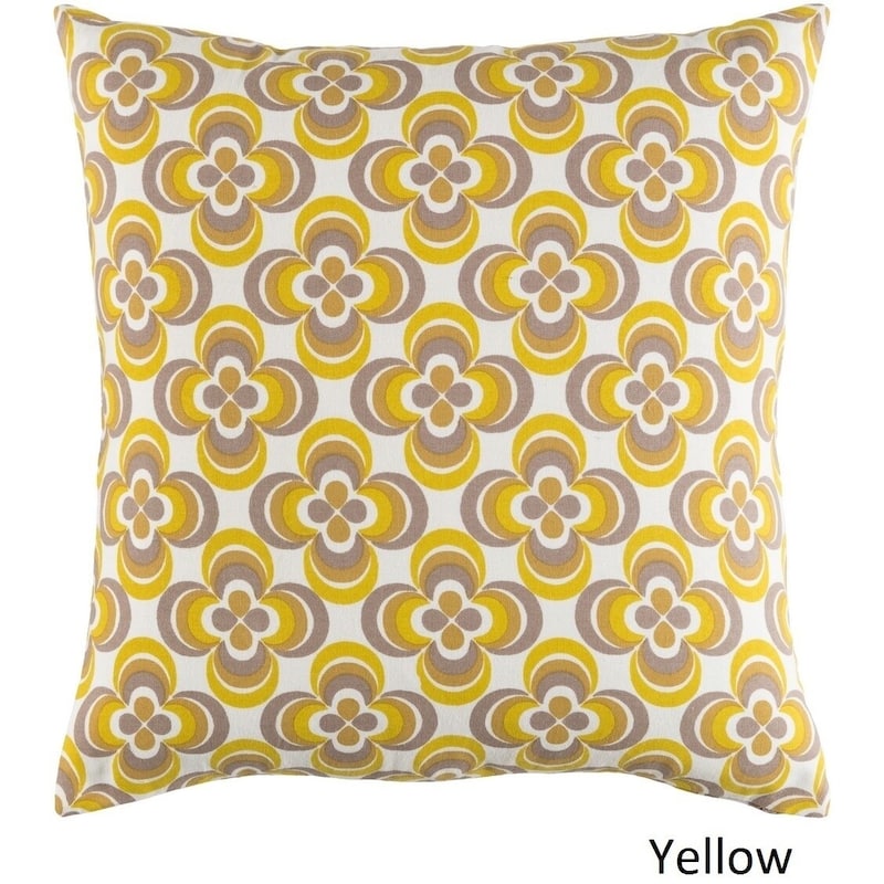 Decorative 18-inch Chung Feather Down or Polyeste Filled Throw Pillow - Down - Yellow