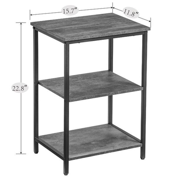 VECELO, (1PCS/2PCS) Modern Narrow Side Table with 3tier Storage