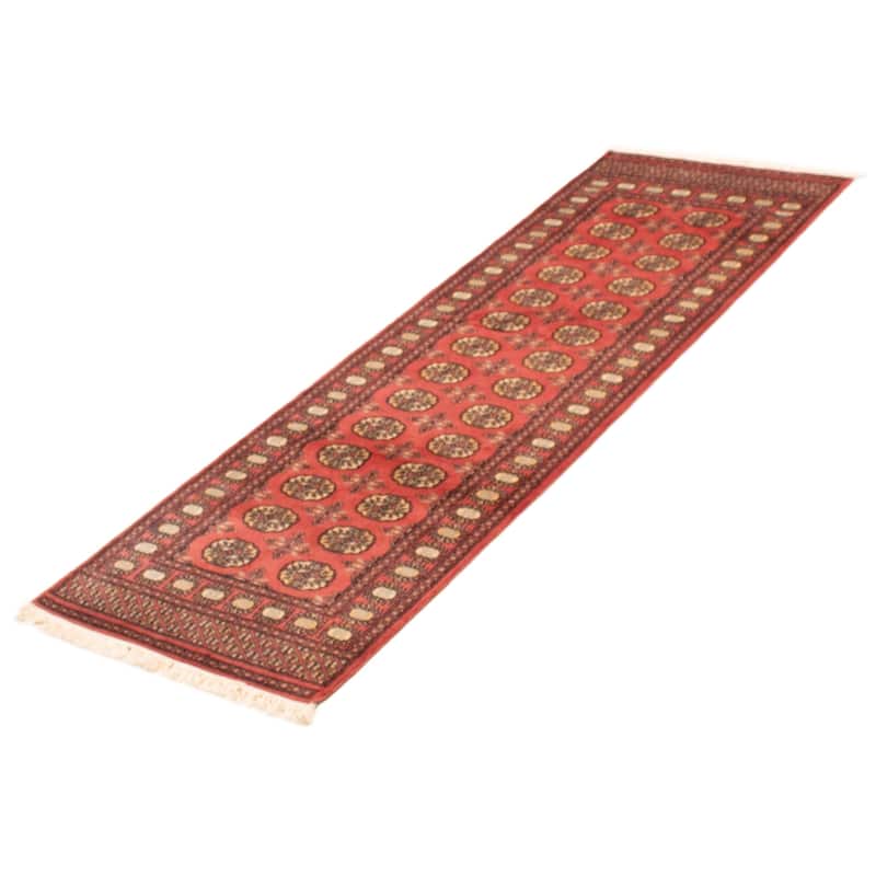 ECARPETGALLERY Hand-knotted Peshawar Bokhara Coral Wool Rug - 2'8 x 8'2