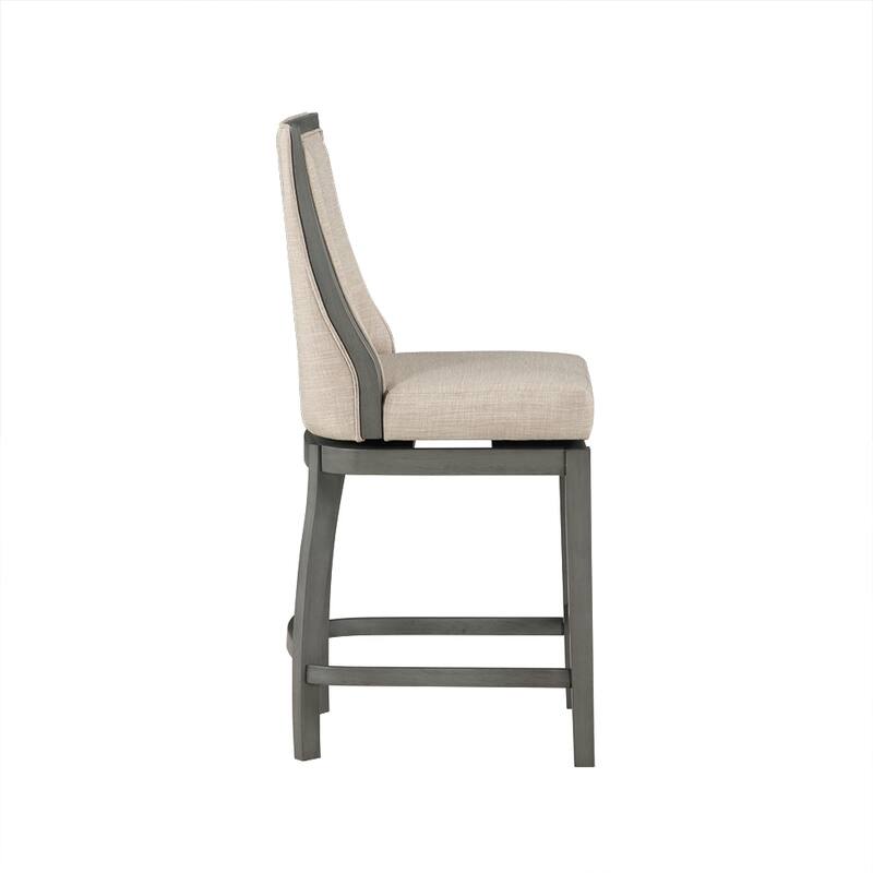 Katherine Linen Upholstered Swivel Barstool