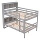 preview thumbnail 8 of 7, Gray Full Solid Wood Detachable Bunk Beds with Bookcase, Safety Rail, Ladder