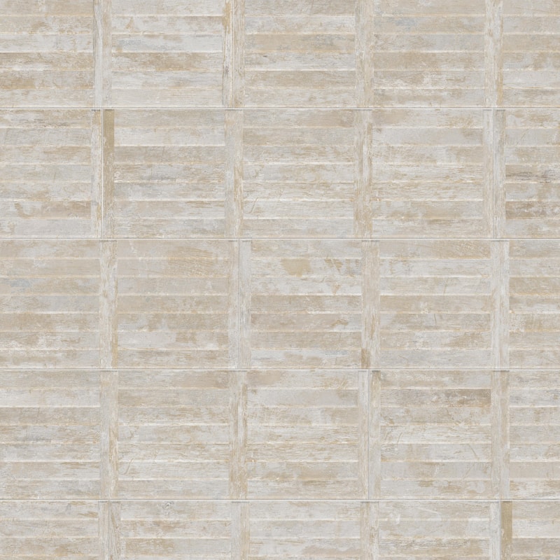 Merola Tile Habanera Decor Beige 11-7/8" x 35-1/2" Fluted Ceramic Wall Tile