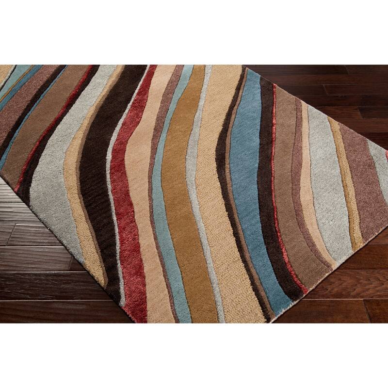 The Curated Nomad Pinos Hand Tufted Bohemian & Eclectic Stripe Area Rug