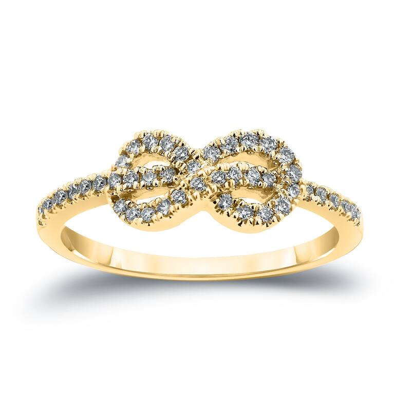Auriya 1/4ctw Infinity Knot Diamond Ring 10K Gold - Yellow - 8.5