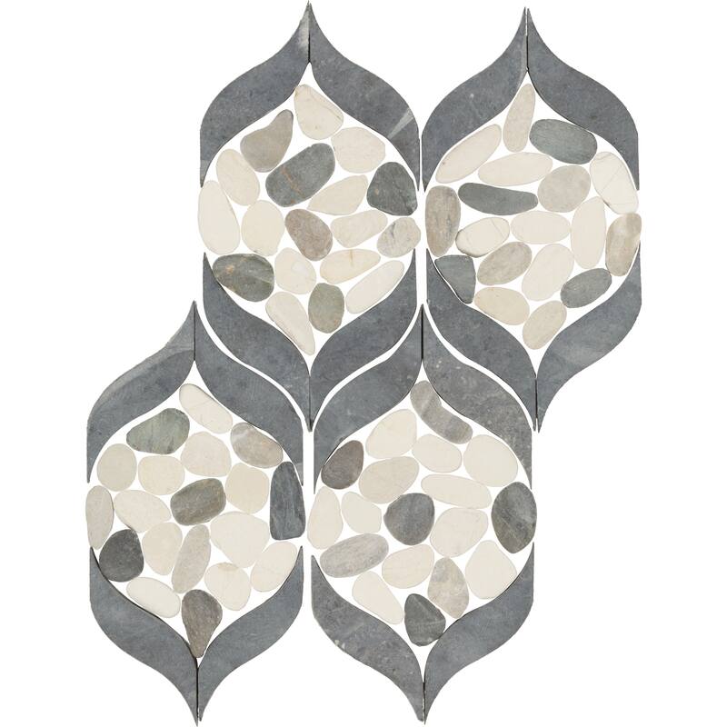 Daltile Pebble Oasis Natural Stone Petal Pebble Mosaic 15" x 11" (11 PC per Carton) (8.47 SQFT per Carton) - N/A