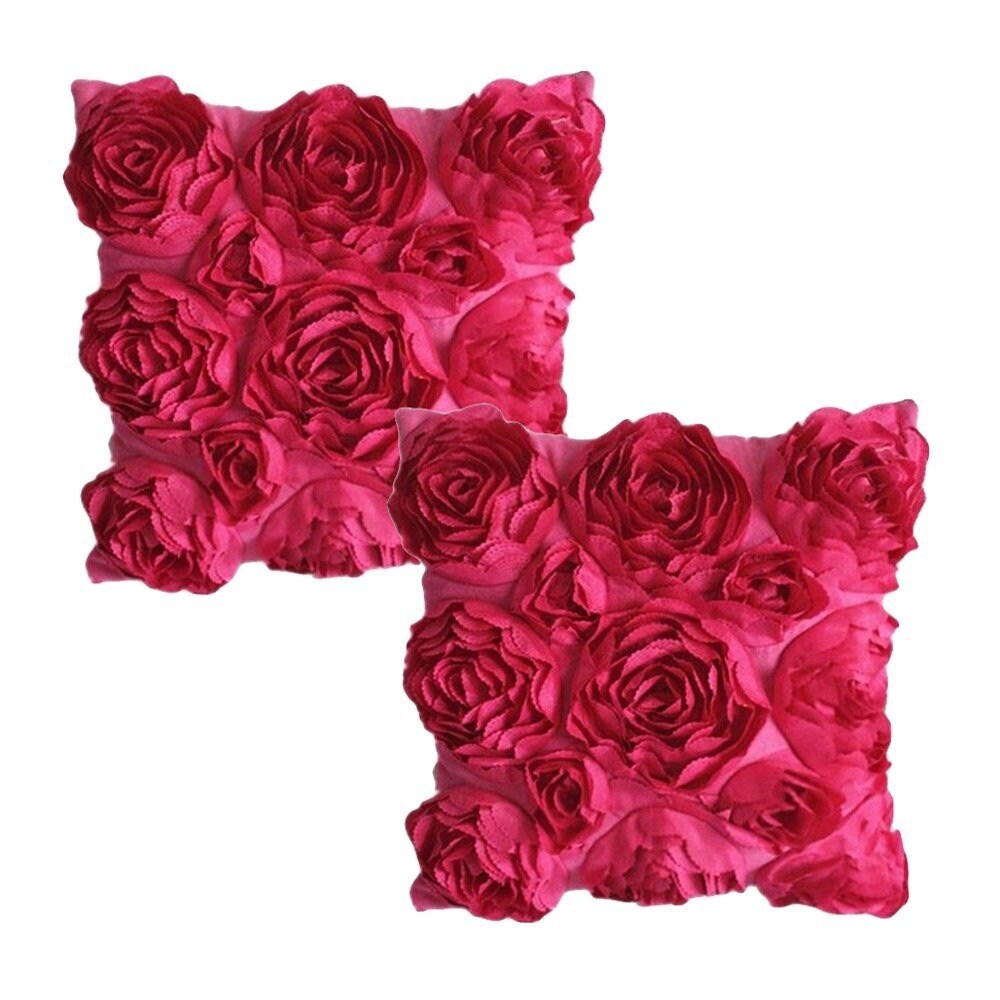 18" Vintage Rose Flower Floral Pillow Case Square Sofa Cushion Cover Home Decor