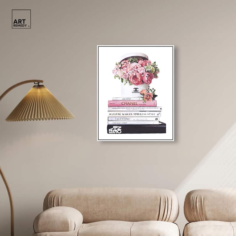 Pretty Roses upon Books Canvas by Art Remedy