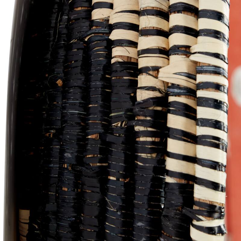 Black Seagrass Handmade Spiral Basket Plate Home Wall Decor (Set of 3)