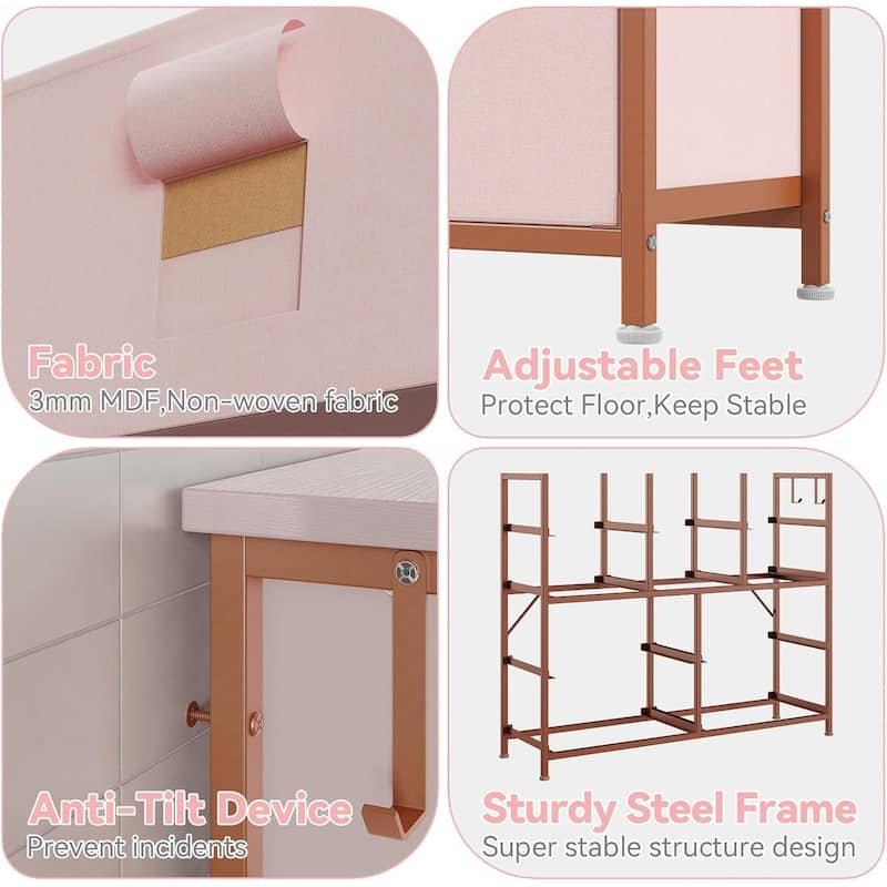 Dresser for Bedroom, 10 Drawers Fabric Storage Drawer, Dressers & Chest of Drawers
