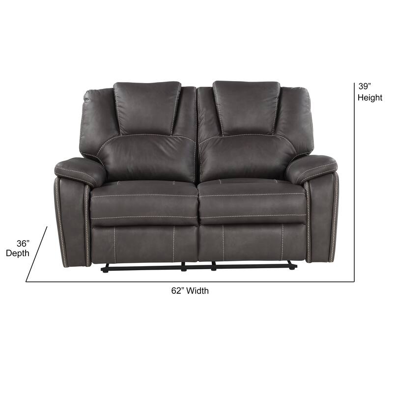 Steve Silver Kameryn Faux Leather Manual Reclining Loveseat