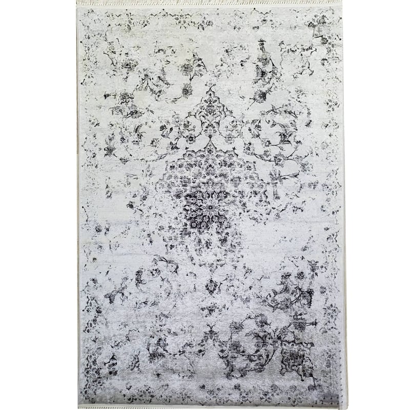 La Dole Rugs Grey Gray Silver Modern Machine washable Area Rug Carpet Living Room Outdoor Patio 5x7, 8x10, 7X9 feet