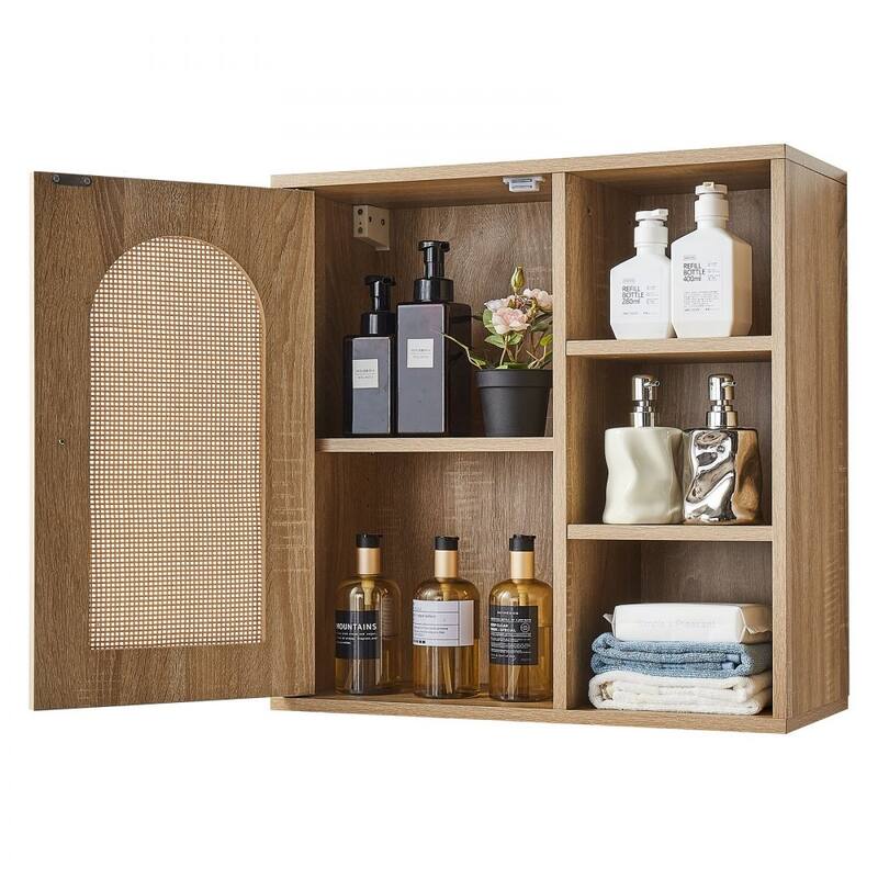 Wall-Mounted Bathroom Storage Cabinet with Multi-Layer Adjustable Shelves for Bottles and Toiletries - 23” x 10” x 23”