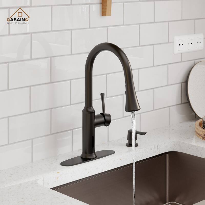Smart Touchless Pull-Down Sprayer Kitchen Faucet with Voice Control