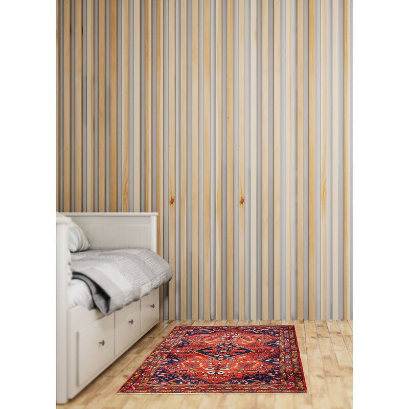 ECARPETGALLERY Hand-knotted Andelz Red Wool Rug - 4'4 x 6'9