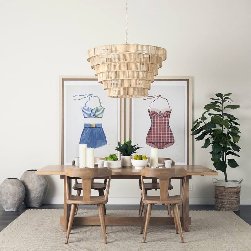 Aida Grey-Brown Solid Wood Dining Table - 84"L x 42"W x 30"H - Natural Brown