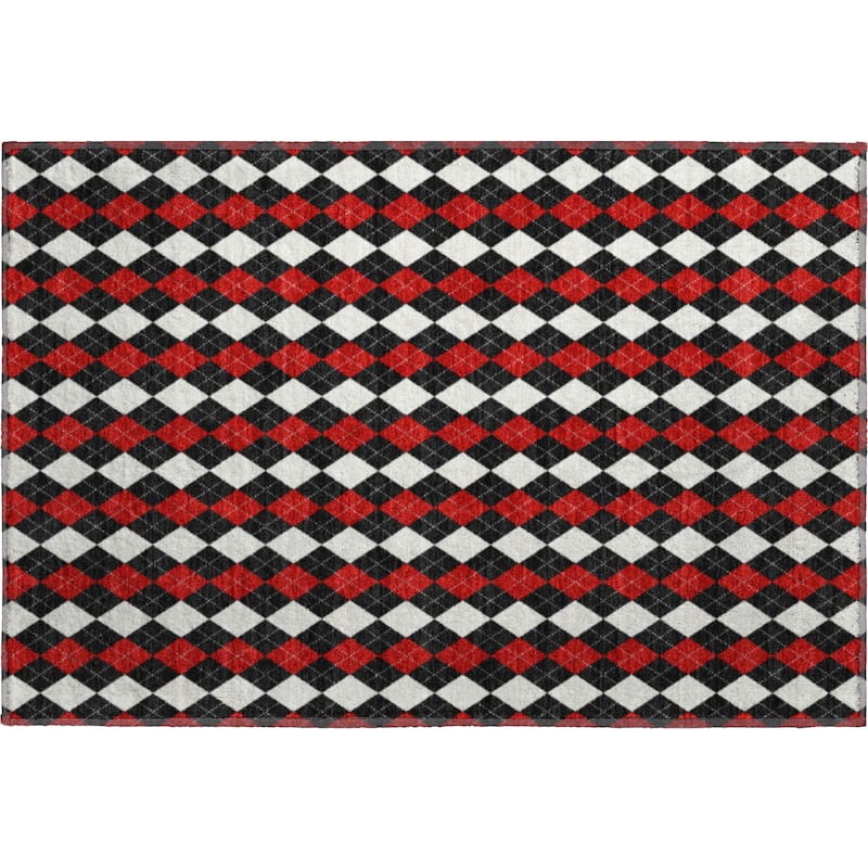 Premium Washable Super Soft Argyle Mayfield Rug
