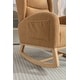 preview thumbnail 8 of 98, Teddy Fabric Upholstered Rocking Armchair with Solid Wood Frame & Legs, Cozy Ergonomic Lounge Chair with Soft Cushioning