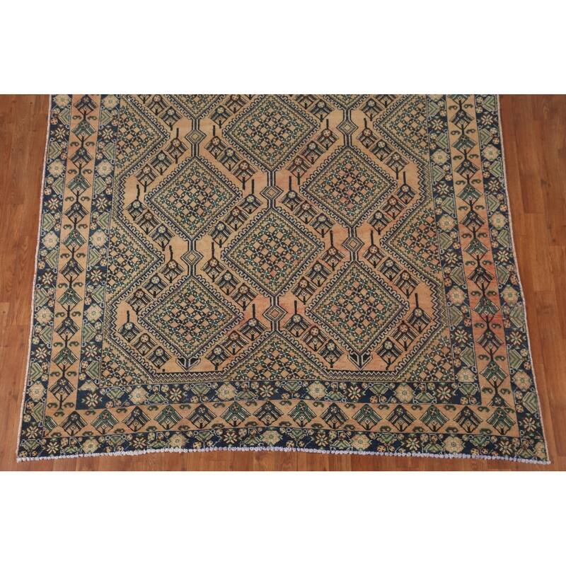 Bakhtiari Persian Vintage Area Rug Handmade Living Room Wool Carpet - 6'8"x 9'6"