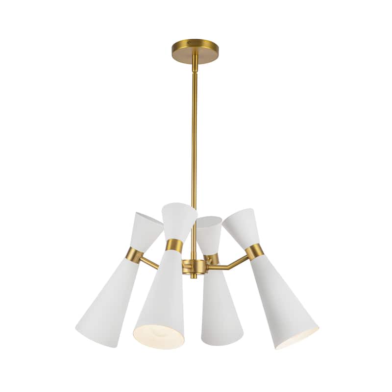 Alora Lighting CH574424 Blake 4 Light 24" Wide Chandelier - White / Aged Gold