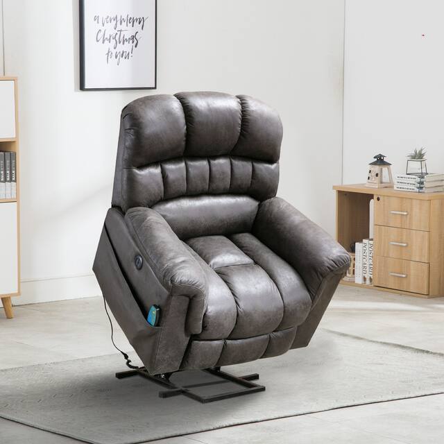 Super Soft Microsuede Power Lift Recliner Sofa with Massage Chair