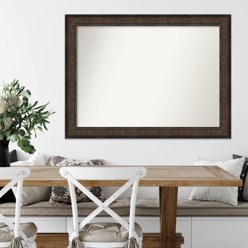 Non-Beveled Wall Mirror - Ridge Bronze Frame