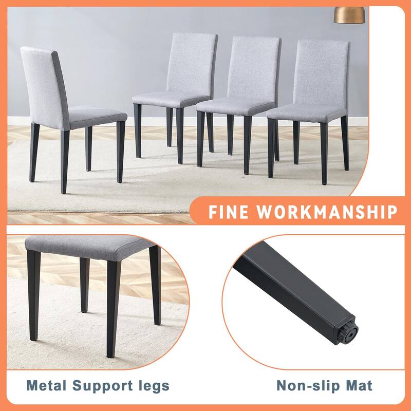 71" Two-Tone Rectangular Dining Table Set with Lower Storage Shelf, Modern Kitchen Dining Table & Chairs Set for Family