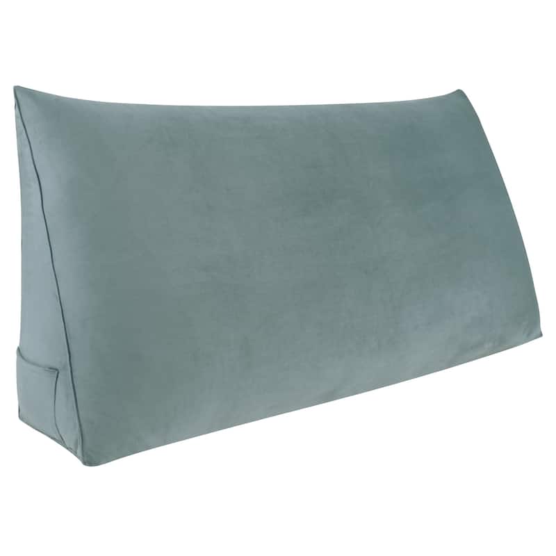 WOWMAX Bed Rest Wedge Reading Pillow Large Headboard Back Cushion - Full - Grey