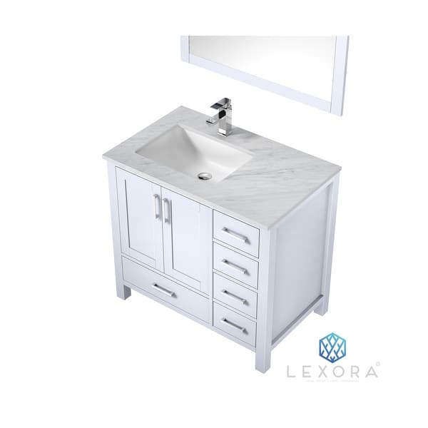Shop Jacques 36 Single Vanity Top Sink And 34 Mirror Left Version Overstock 31696548
