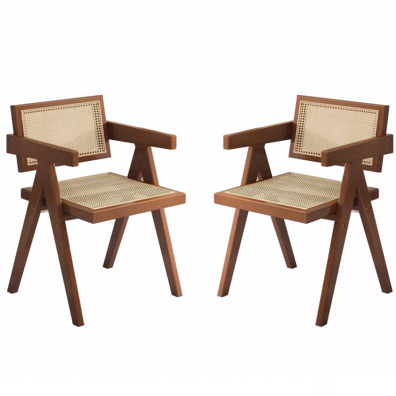 2PCS Rattan Accent Dining Chairs