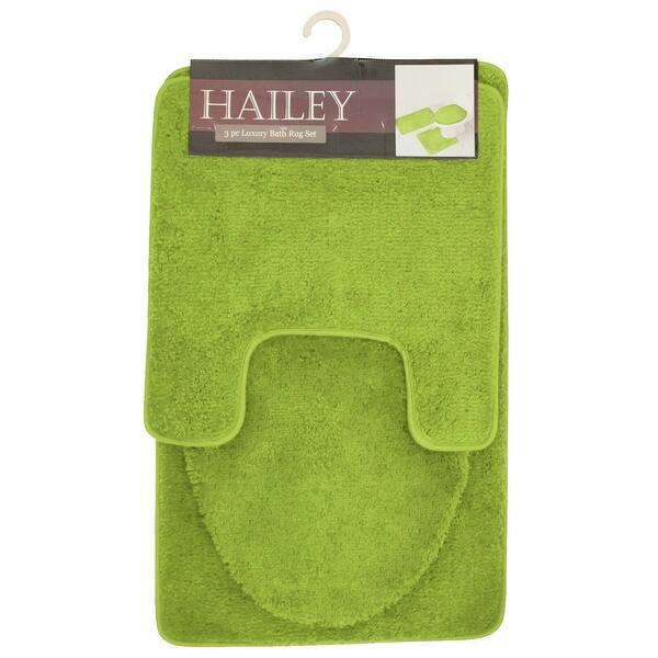 Hailey 3 Piece Bath Rug Set, Bath Mat, Contour Rug, Lid Cover, Soft Pile, Water Absorbent