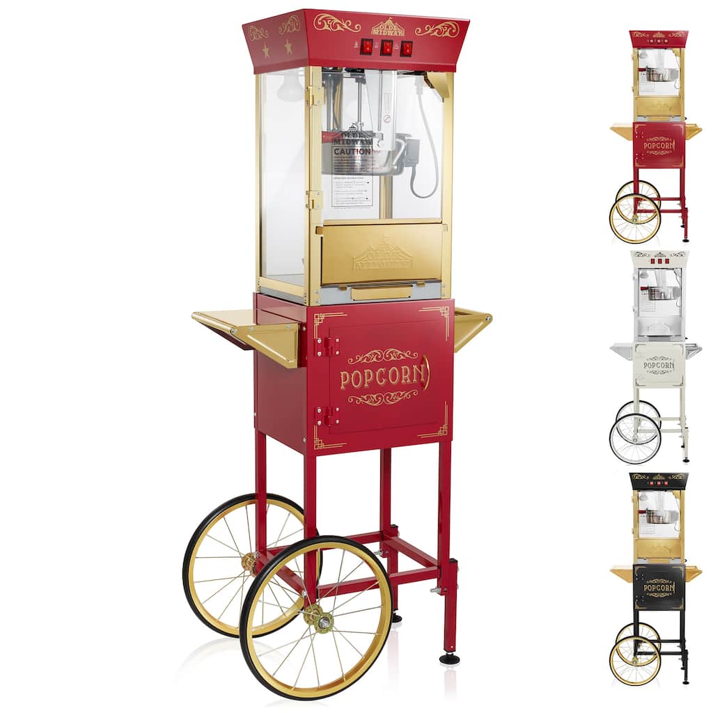 Movie TheaterStyle Popcorn Machine with Cart and 8oz Kettle