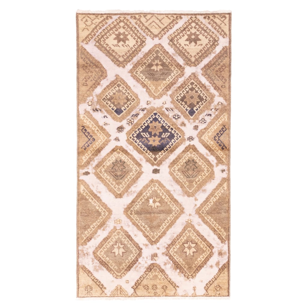 ECARPETGALLERY Hand-knotted Antalya Vintage Ivory, Taupe Wool Rug - 3'6 x 6'6