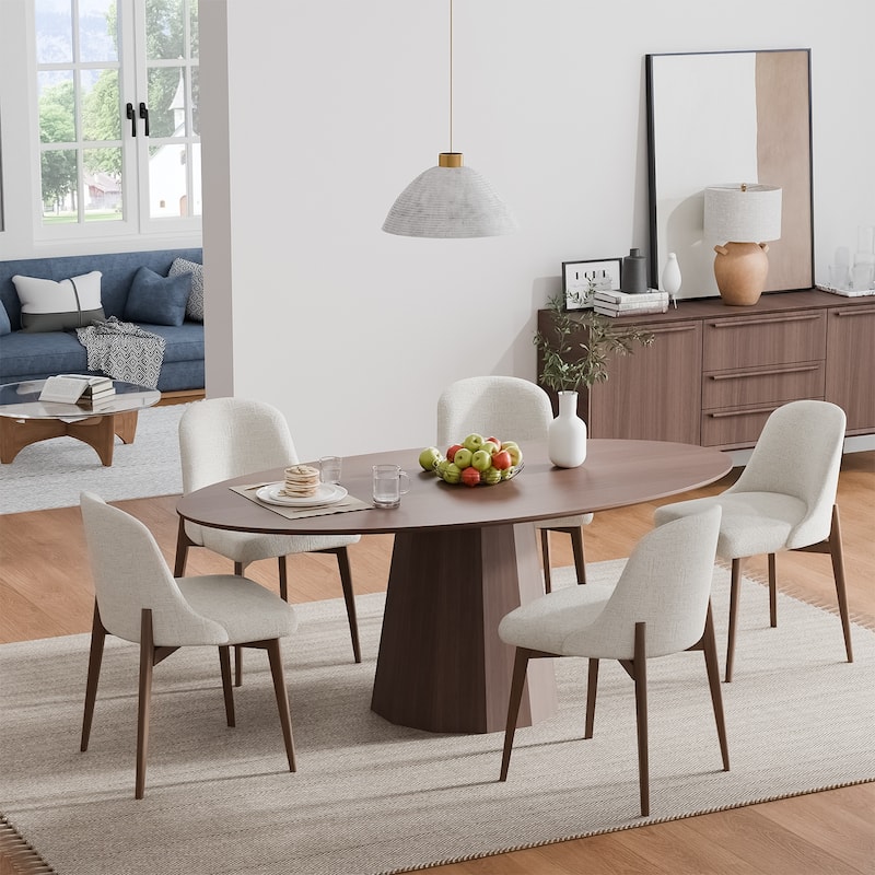 Dovelina Modern Round Wooden Dining Table