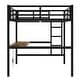 preview thumbnail 11 of 10, Space-Saving Metal Full Loft Bed with Desk,Power Outlet and LED Lighted