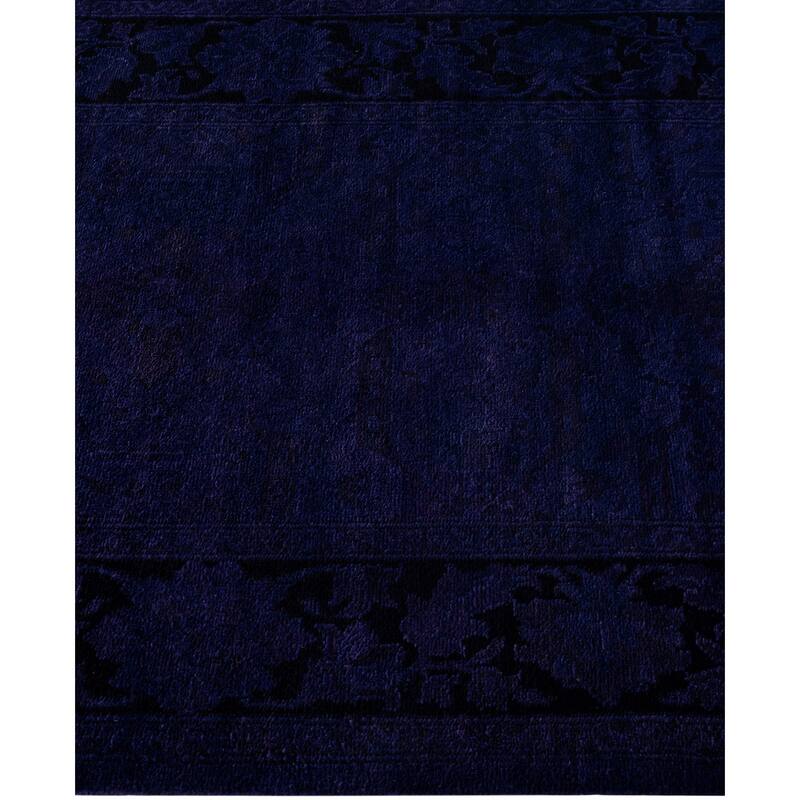 Overdyed One-of-a-Kind Hand-Knotted Area Rug - Purple - 2' 6" x 14' 1"
