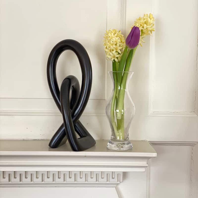 Eternal Love Knot Black Sculptures, Set of Big and Small - N/A