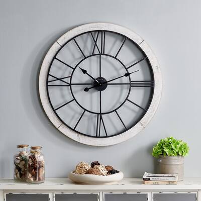 FirsTime & Co. Timeworn Farmhouse Cottage Wall Clock, Metal, 27 x 2 x 27 in, American Designed