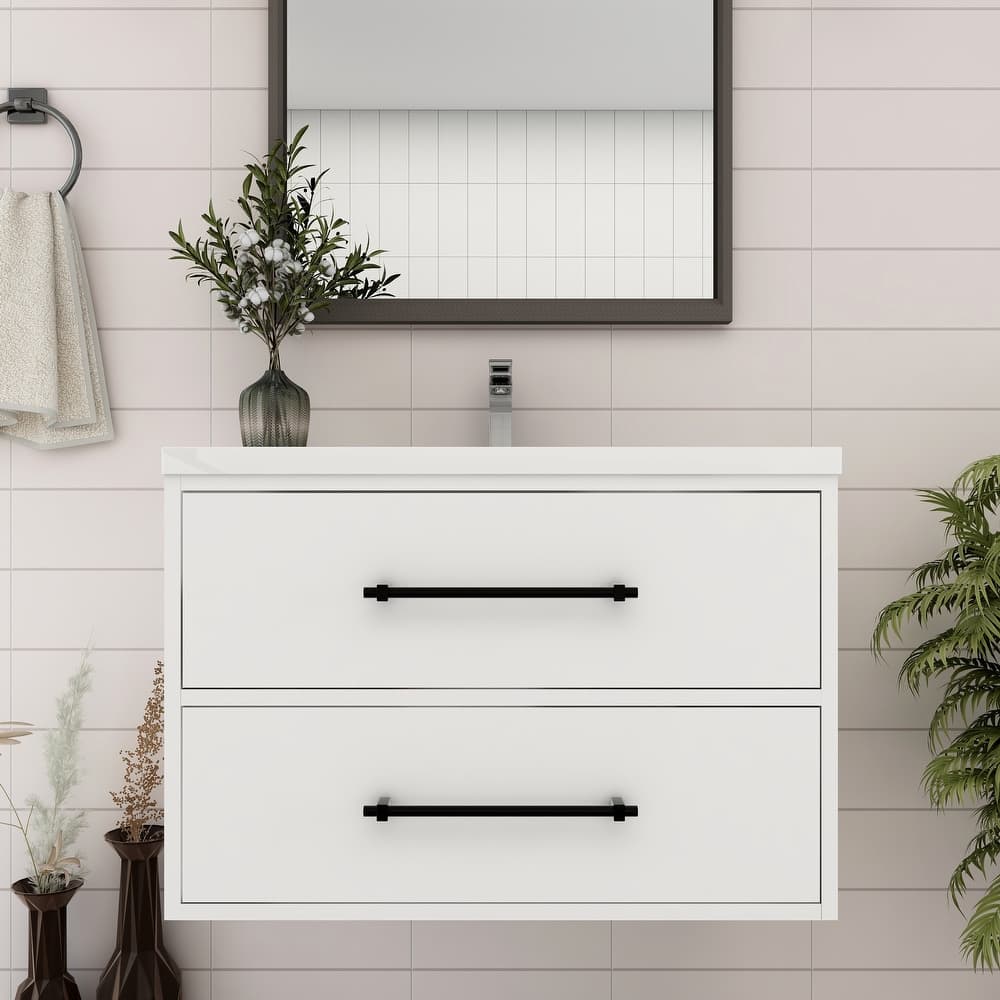 Victoria 30'' Wall-mounted Vanity with Reinforced Acrylic Sink - 29.5