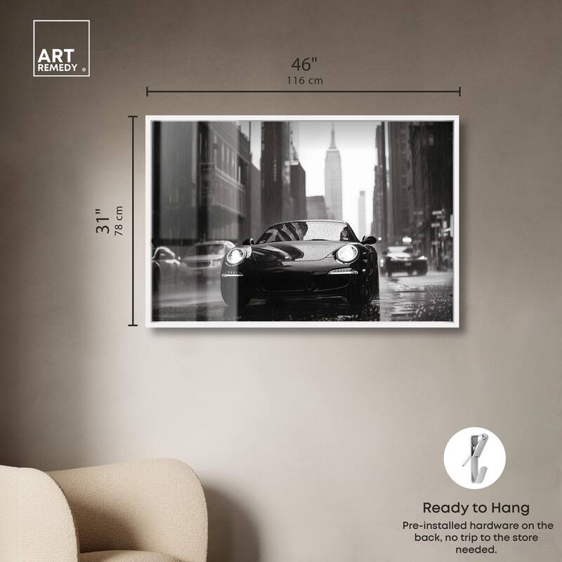 Driving in the Rain NYC Shadowbox by Art Remedy