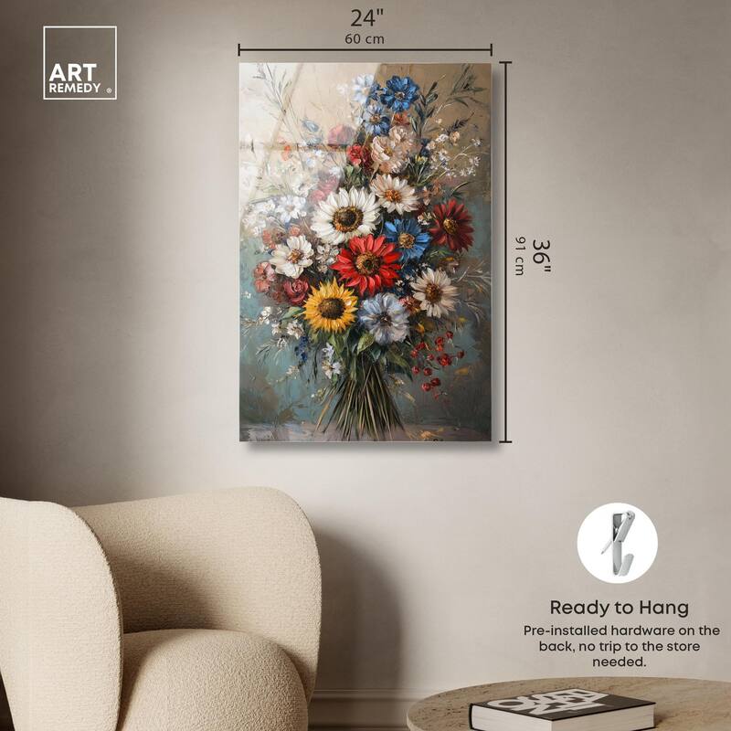 Symphony of Flowers I Acrylic by Art Remedy, Ready to Hang
