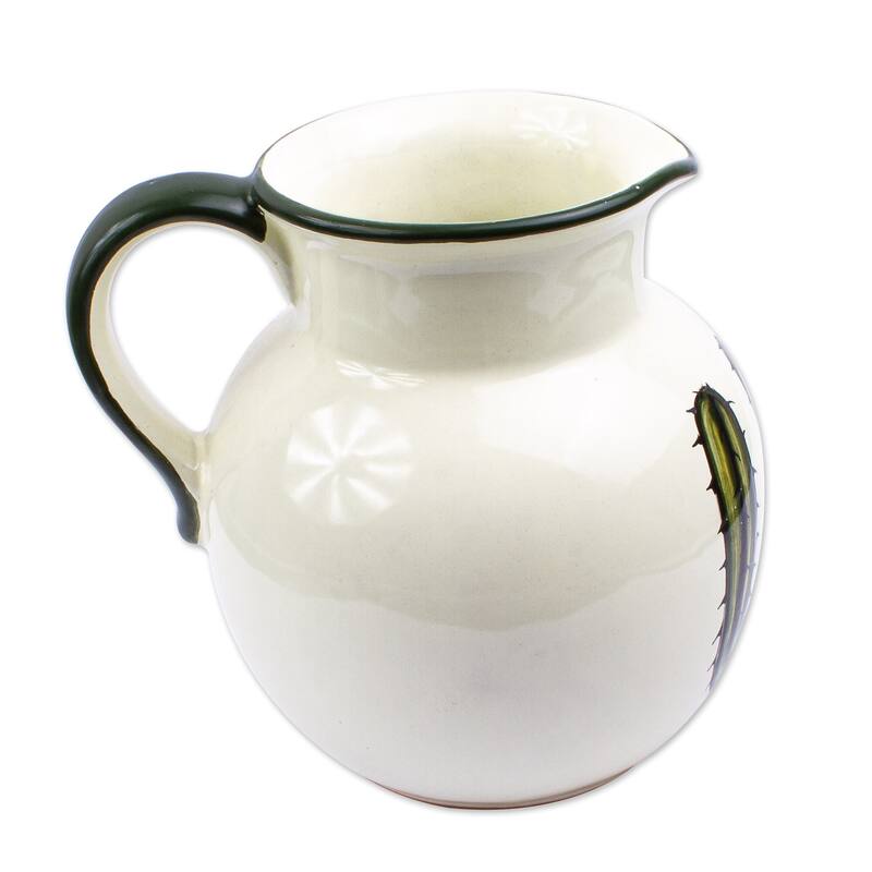 Novica Handmade Saguaro Ceramic Pitcher