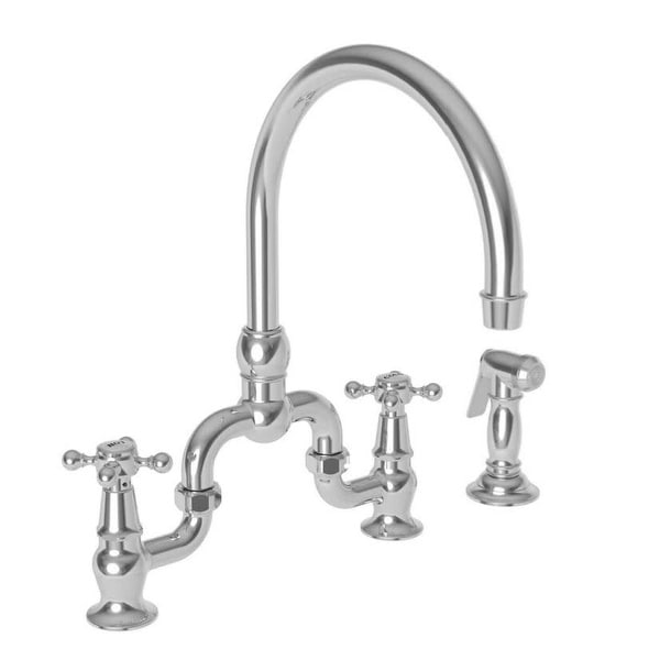 Newport Brass 9460 Chesterfield Bridge Kitchen Faucet with Metal Lever. Opens flyout.