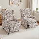 preview thumbnail 1 of 16, 29'' W Vintage Floral Manual Push Back Recliner Chair Set of 2 Rococo Plum/ Chenille