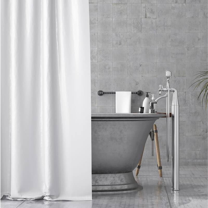 Extra Long Shower Curtain Polyester 12 Rings 79"L x 71"W